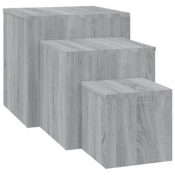 Berkfield Side Tables 3 Pcs Grey Sonoma Engineered Wood - thumbnail 2
