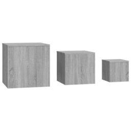 Berkfield Side Tables 3 Pcs Grey Sonoma Engineered Wood - thumbnail 3