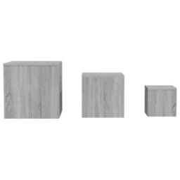 Berkfield Side Tables 3 Pcs Grey Sonoma Engineered Wood - thumbnail 4