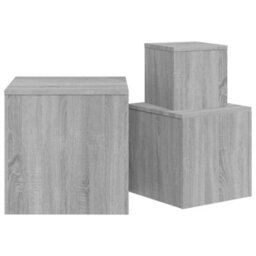 Berkfield Side Tables 3 Pcs Grey Sonoma Engineered Wood - thumbnail 5