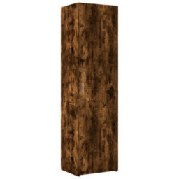 Berkfield Slim Storage Cabinet Smoked Oak 50X42.5X225 Cm Engineered Wood - thumbnail 6