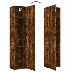 Berkfield Slim Storage Cabinet Smoked Oak 50X42.5X225 Cm Engineered Wood - thumbnail 9