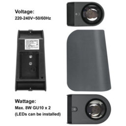 Long Life Lamps Company Double Outdoor Wall Light Black Zlc330 - thumbnail 6