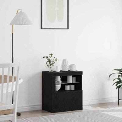 Berkfield Sideboard With Led Lights Black Oak 60,5X37X67 Cm - image 1