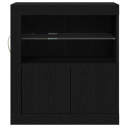 Berkfield Sideboard With Led Lights Black Oak 60,5X37X67 Cm - thumbnail 5