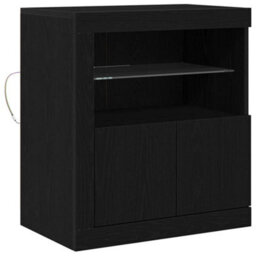 Berkfield Sideboard With Led Lights Black Oak 60,5X37X67 Cm - thumbnail 2