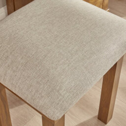 The Furniture Market French Louis Oak Solid Dressing Table Stool Natural Fabric Seat Classic Vintage Style Bedroom Furniture Carved Wooden Frame - thumbnail 2