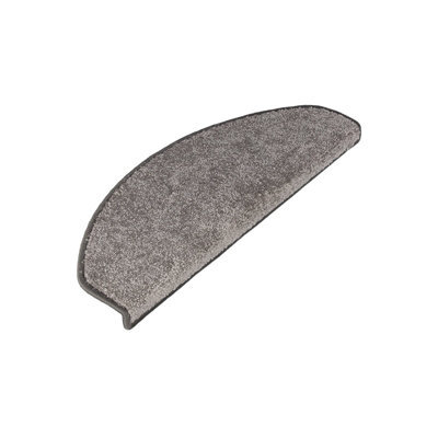 Floordirekt Sundae Self Adhesive Edged Soft High Pile Stair Tread Mat For Indoor Stairs Semicircular Silver 23.5 X 65 Cm - image 1