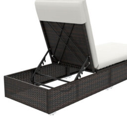 Outsunny Rattan Sun Loungers Set Of 2, Recliner Chairs, Adjustable Back, Brown - thumbnail 8