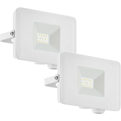 2 Pack Adjustable 10W Ip65 Outdoor Led Flood Lights - Modern White Porch Lamps - image 1