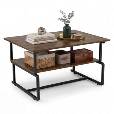 Modern Coffee Table With Storage Shelves Simple Design For Living Room - image 1