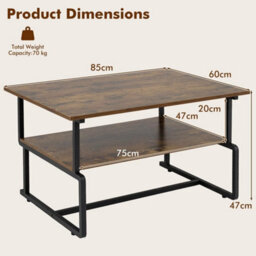 Modern Coffee Table With Storage Shelves Simple Design For Living Room - thumbnail 2