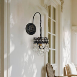 Vrygle 1Pcs Vintage Crystal Wall Sconce Lamp Teardrops Pendant Wall Vanity Lighting Fixture - thumbnail 8