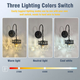 Vrygle 1Pcs Vintage Crystal Wall Sconce Lamp Teardrops Pendant Wall Vanity Lighting Fixture - thumbnail 5