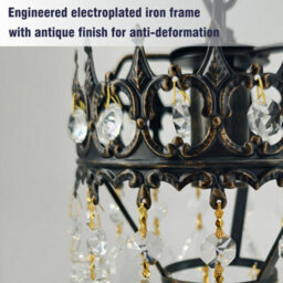 Vrygle 1Pcs Vintage Crystal Wall Sconce Lamp Teardrops Pendant Wall Vanity Lighting Fixture - thumbnail 3