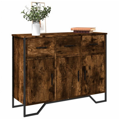Berkfield Sideboard Smoked Oak 97X32.5X74.5 Cm Engineered Wood - image 1