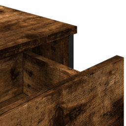 Berkfield Sideboard Smoked Oak 97X32.5X74.5 Cm Engineered Wood - thumbnail 9