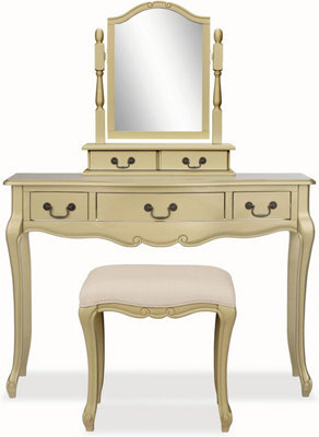 Statement Furniture Juliette Dressing Table Set With Trinket Mirror - Gold - image 1