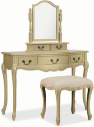 Statement Furniture Juliette Dressing Table Set With Trinket Mirror - Gold - thumbnail 2