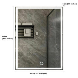 Gr8 Home Led Bathroom Mirror 60X90Cm Anti-Fog Touch Sensor Dimmable Wall Mounted - thumbnail 8