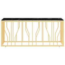 Berkfield Coffee Table Gold 110X45X45 Cm Stainless Steel And Glass - thumbnail 3