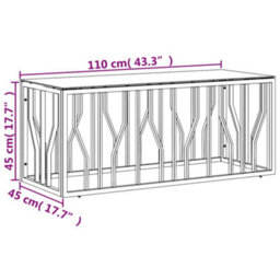 Berkfield Coffee Table Gold 110X45X45 Cm Stainless Steel And Glass - thumbnail 6