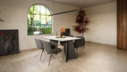 Furneo Monza, White Marble Effect, Modern Extending Dining Table, 156Cm To 206Cm - thumbnail 6