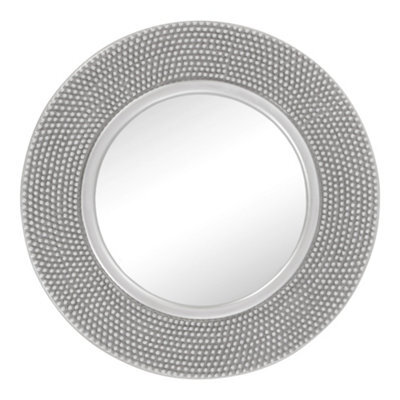Nielsen Abraham Round Textured Decorative Silver Mirror, 80 Cm - image 1
