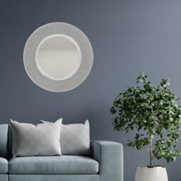 Nielsen Abraham Round Textured Decorative Silver Mirror, 80 Cm - thumbnail 3