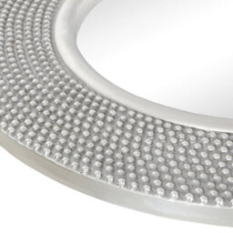 Nielsen Abraham Round Textured Decorative Silver Mirror, 80 Cm - thumbnail 2