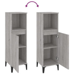 Berkfield Bathroom Cabinet Grey Sonoma 30X30X100 Cm Engineered Wood - thumbnail 9