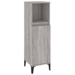 Berkfield Bathroom Cabinet Grey Sonoma 30X30X100 Cm Engineered Wood - thumbnail 2
