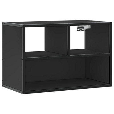 Berkfield Industrial Tv Cabinet Black 60X31X39.5 Cm Engineered Wood And Metal