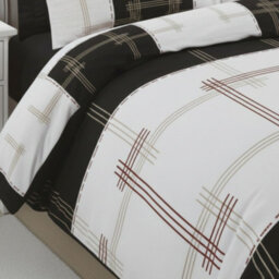 Patchwork Duvet Cover Set Vintage Style Bedding Matching Pillowcases Black - thumbnail 3