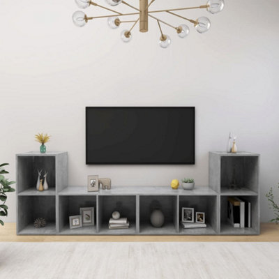 Berkfield Tv Cabinets 4 Pcs Concrete Grey 72X35X36.5 Cm Engineered Wood - image 1