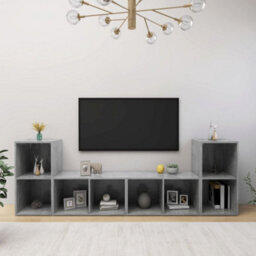 Berkfield Tv Cabinets 4 Pcs Concrete Grey 72X35X36.5 Cm Engineered Wood - thumbnail 1