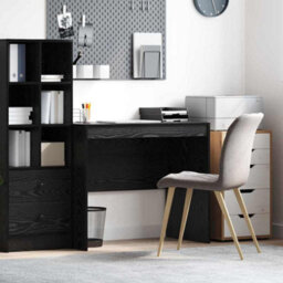 Berkfield Modern Black Oak Writing Desk Black Oak Particle Board 90 X 50 X 76 Cm - thumbnail 2