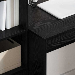 Berkfield Modern Black Oak Writing Desk Black Oak Particle Board 90 X 50 X 76 Cm - thumbnail 4