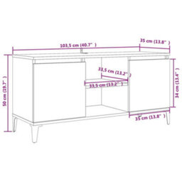Walplus Tv Cabinet With Metal Legs Sonoma Oak 103.5X35X50 Cm - thumbnail 9