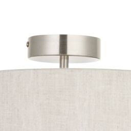 GoodHome Ayshire Traditional Fabric & Metal Nickel Effect 3 Lamp Ceiling Light - thumbnail 5