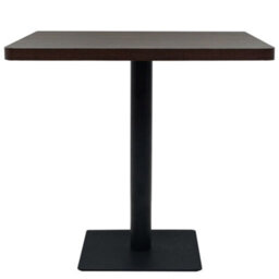 Berkfield Bistro Table Mdf And Steel Square 80X80X75 Cm Dark Ash - thumbnail 3
