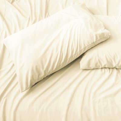 Belledorm Jersey Cotton Housewife Pillowcases (Pair) Ivory (One Size)