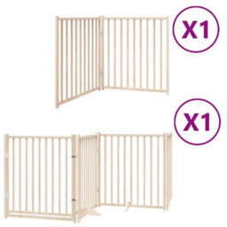 Walplus Wood Dog Gate With Door Foldable 6 Panels 480 Cm Poplar Wood - thumbnail 2