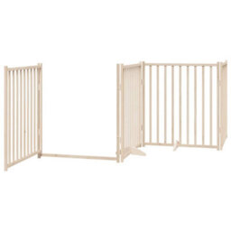 Walplus Wood Dog Gate With Door Foldable 6 Panels 480 Cm Poplar Wood - thumbnail 5