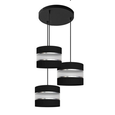 Luminosa Lighting Luminosa Helen Cluster Pendant Ceiling Light Black, Silver 35Cm - image 1