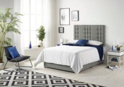 Somnior Beds Somnior Bliss Linen Silver 4Ft Memory Foam Divan Bed With 2 Drawers, Mattress & Headboard - Small Double