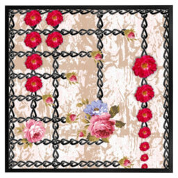 "Andrew Lee Flowers & Chains (Picutre Frame) / 16X16"" / Brown" - thumbnail 4