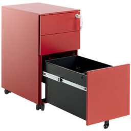 Beliani Storage Unit Bolsena Metal Red - thumbnail 5