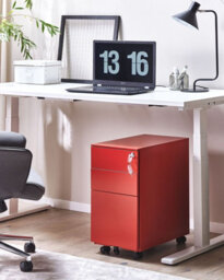 Beliani Storage Unit Bolsena Metal Red - thumbnail 2