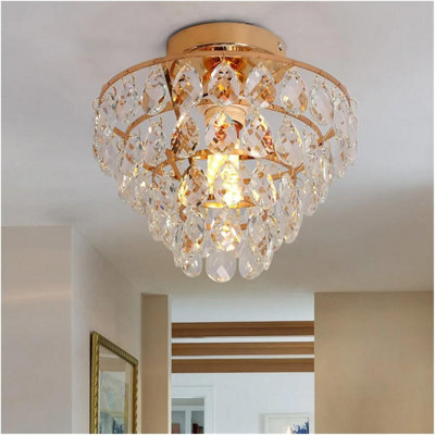 Crystal Ceiling Light Gold Chandelier Pendant Lamp E27 - image 1